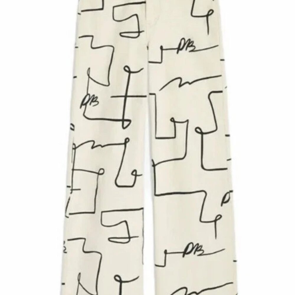 WeWoreWhat High Rise Wide Leg Scribble Jeans Size 26 Retail price $168 New Tags - Picture 4 of 6